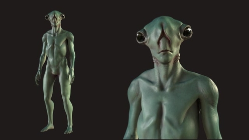 3D Model: Green Alien