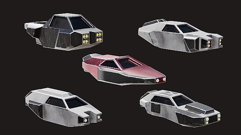 3D Model: Low Poly Cyber Cars