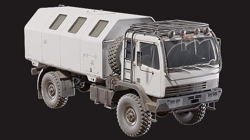 3D Model: Military Truck White Camper