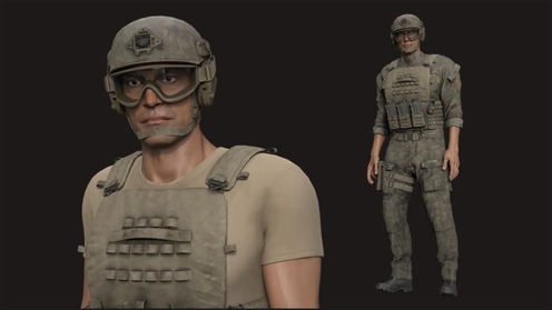 3D Model: Military Uniform Male