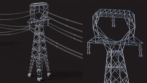 3D Model: Power Transmission Tower Generator