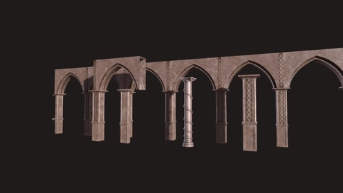 3D Model: Renaissance Interior Columns