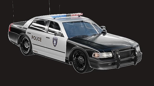 3D Model: Sedan Police Car 1