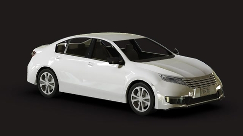 3D Model: Sedan Car - Low Poly