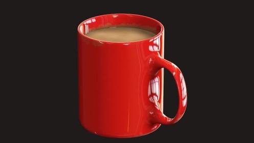 3D Model: Coffee Cup Red Full