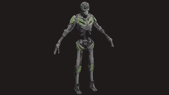 Combat robot rigged character 3D model rigged