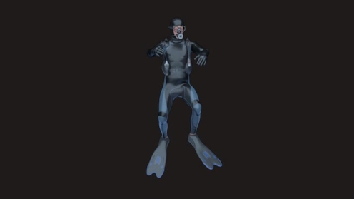 3D Model: Male Scuba Diver