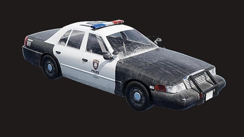 3D Model: Police Car - Low Poly