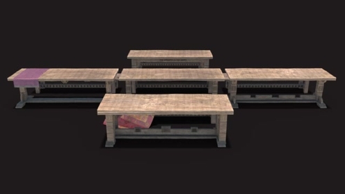 3D Model: Viking Tables And Benches